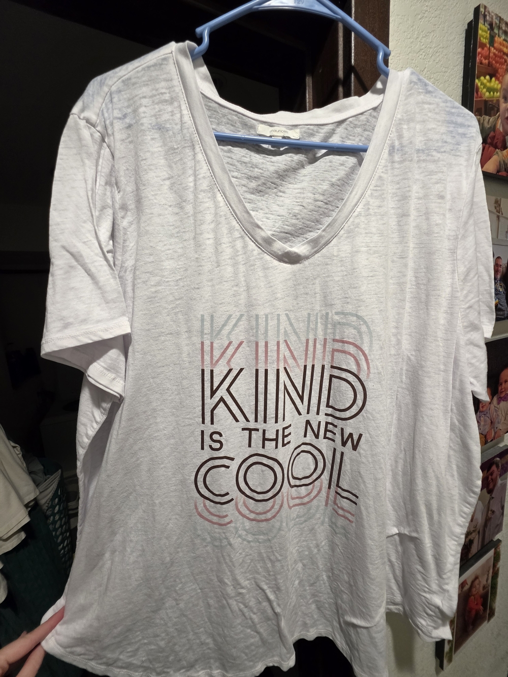 Womens White 'Kind Is The New Cool' Graphic Tee Size 3X